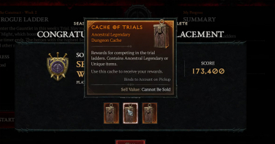 Diablo 4 S3 Gauntlet Opening Cache of Trials Rewards Guides